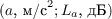 $(a \text{, м/c}^2; L_a \text{, дБ}) $