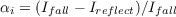 $\alpha_i = (I_{fall} - I_{reflect})/I_{fall}$